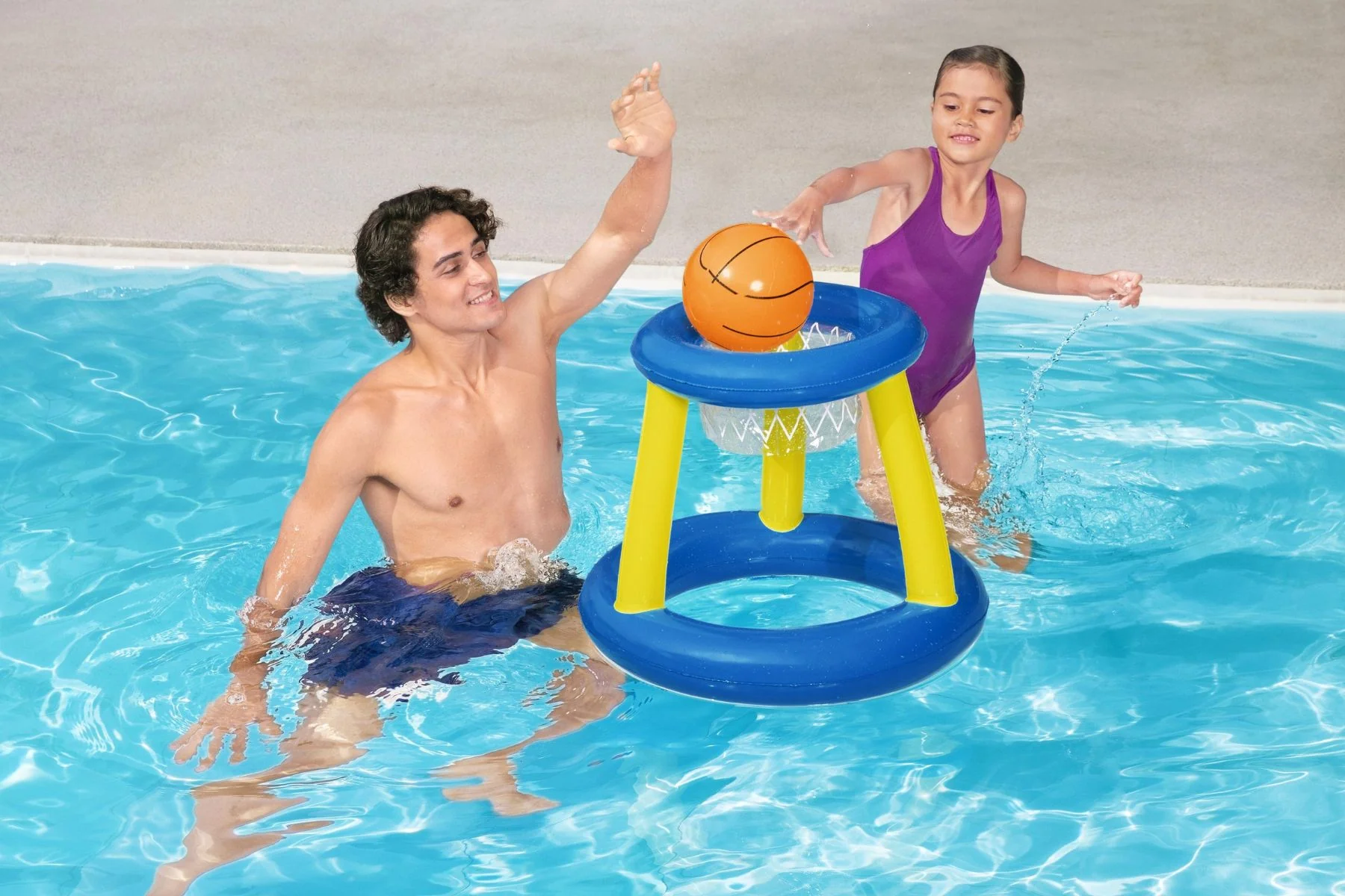 Inflatable Splash 'N Hoop Floating Basketball Pool Game Set - Image 5