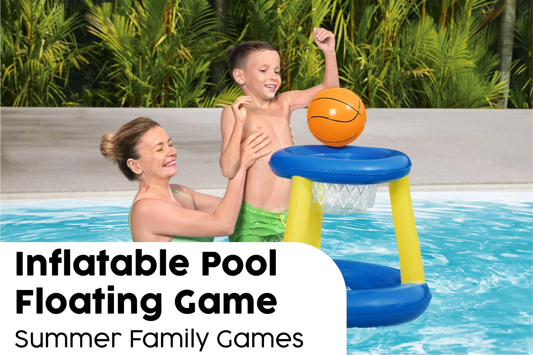 Inflatable Splash 'N Hoop Floating Basketball Pool Game Set - Image 6