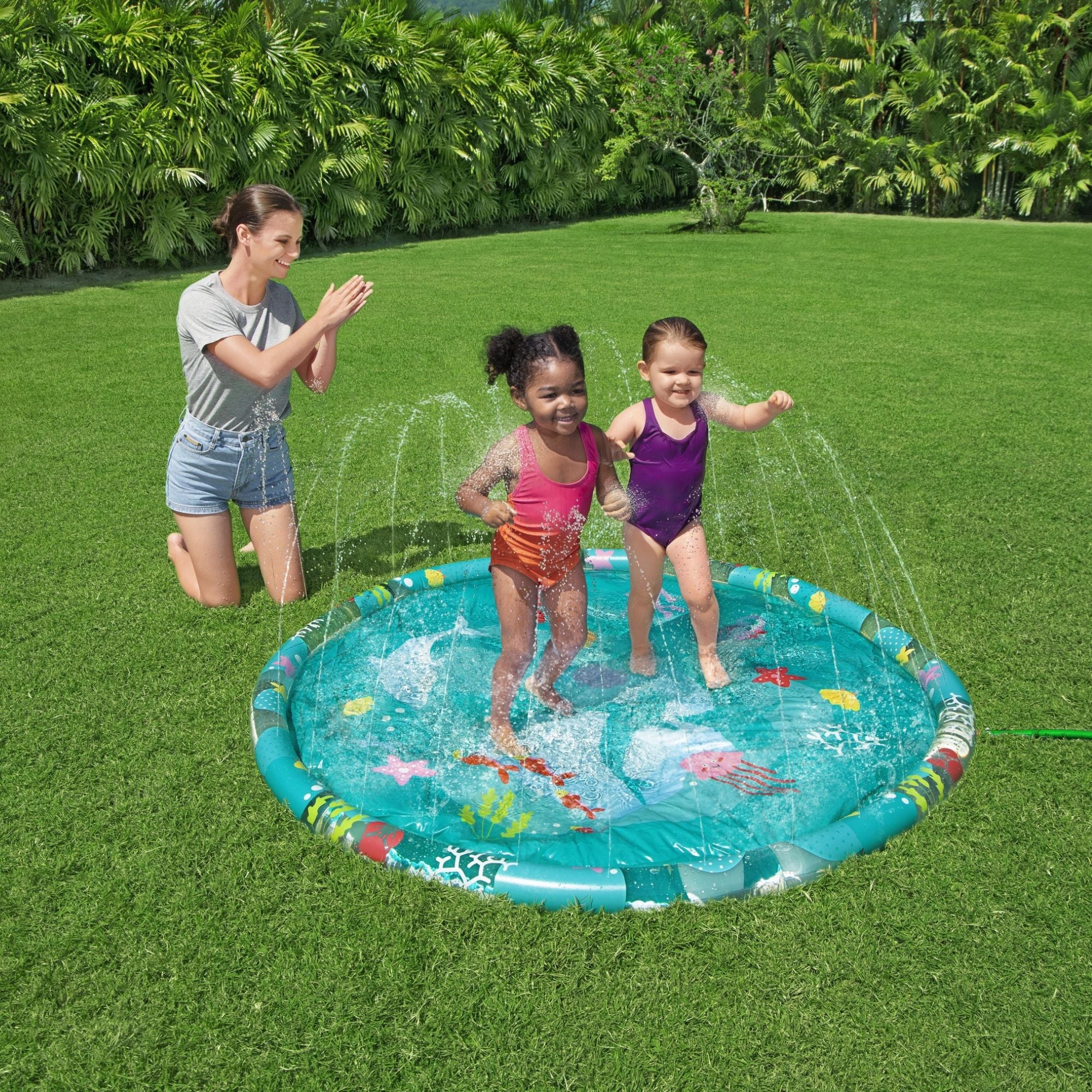 Sprinkler Splash Pad, Kids Water Mat - Image 4