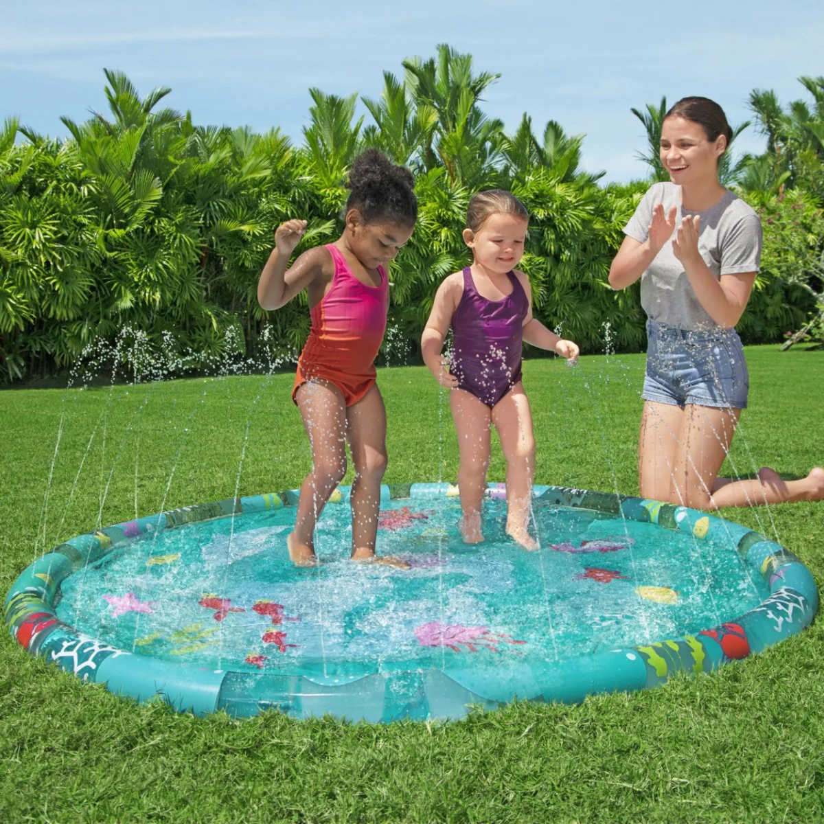 Sprinkler Splash Pad, Kids Water Mat - Image 5