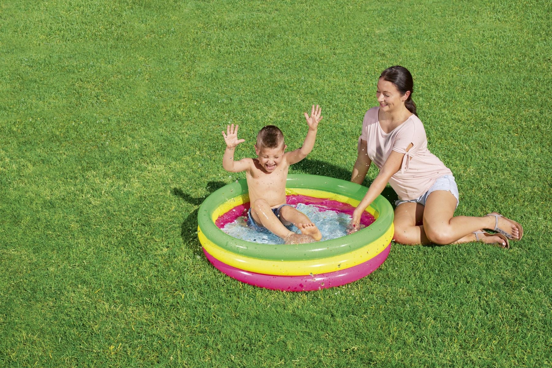 3-Ring Colourful Kids Inflatable Paddling Pool - Image 4