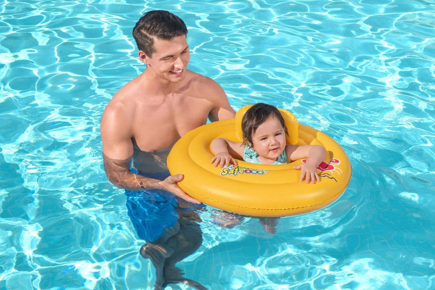 Inflatable Round Baby Boat Swim Ring, with Backrest - Image 4
