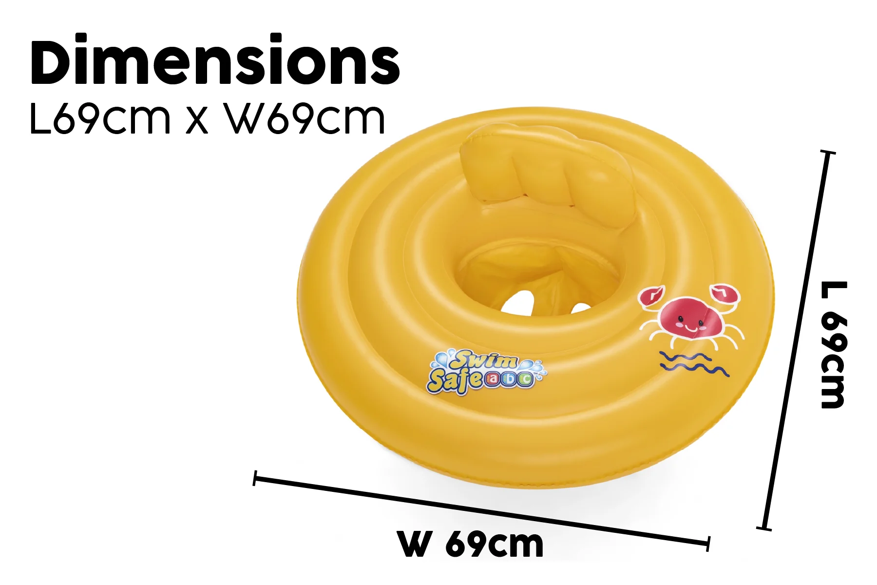 Inflatable Round Baby Boat Swim Ring, with Backrest - Image 9