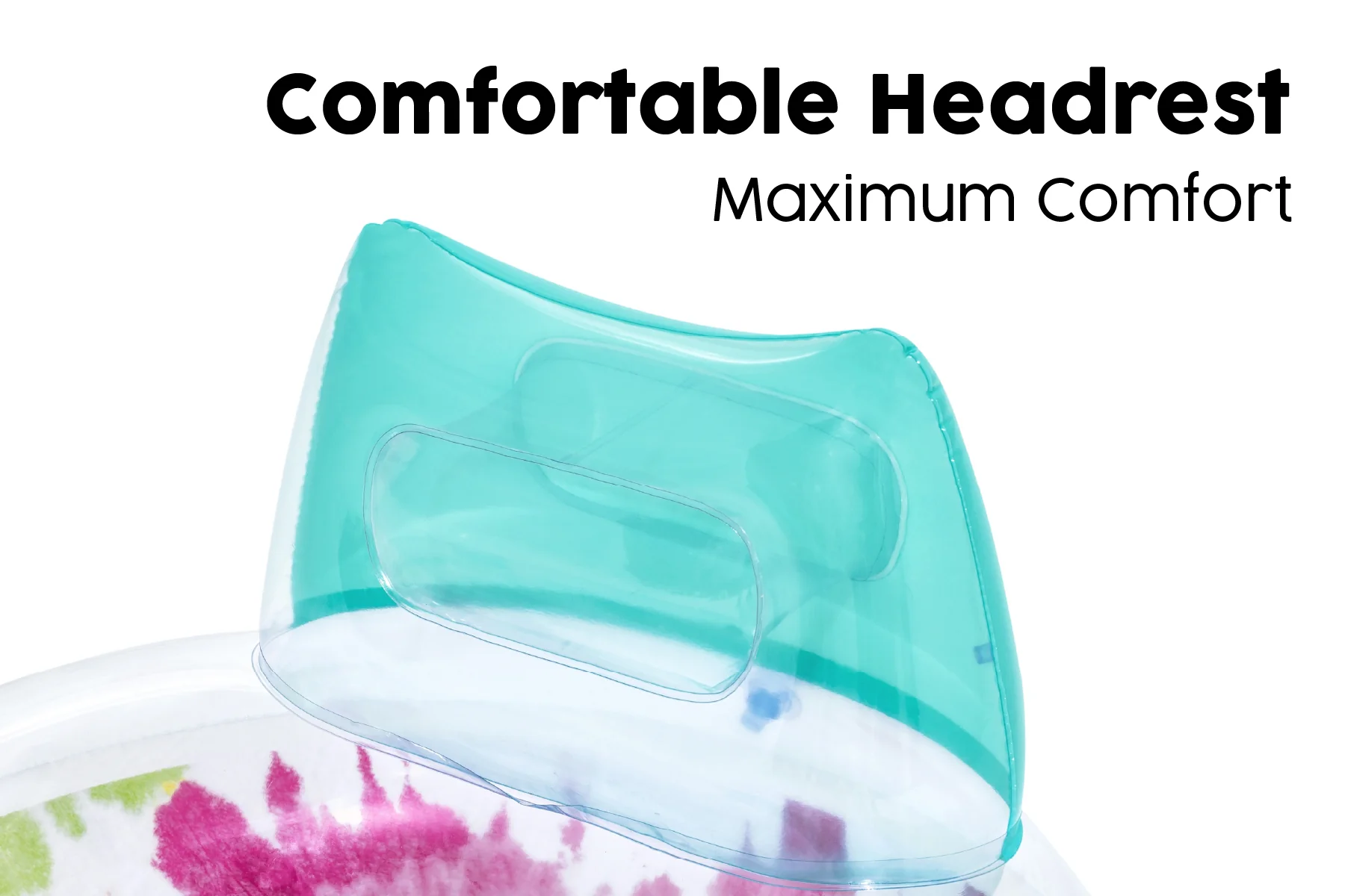 Inflatable Tie Dye Swim Ring, Pool Float with Backrest - Image 6