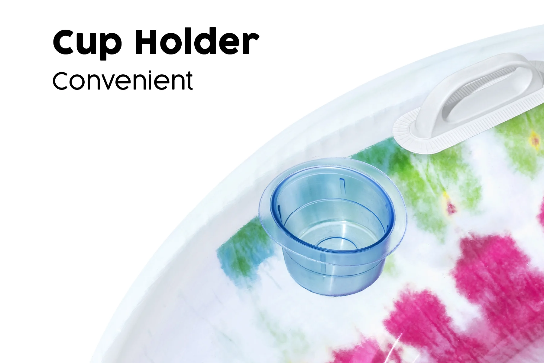 Inflatable Tie Dye Swim Ring, Pool Float with Backrest - Image 7