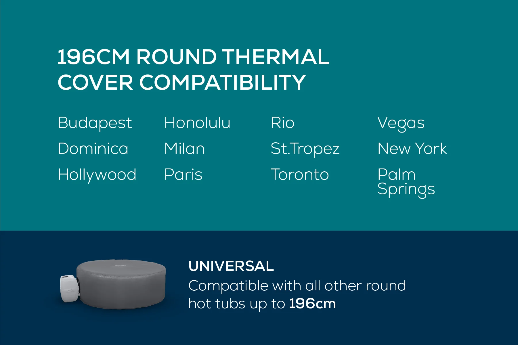 Round Thermal Hot Tub Cover - Large 196cm x 71cm - Image 7