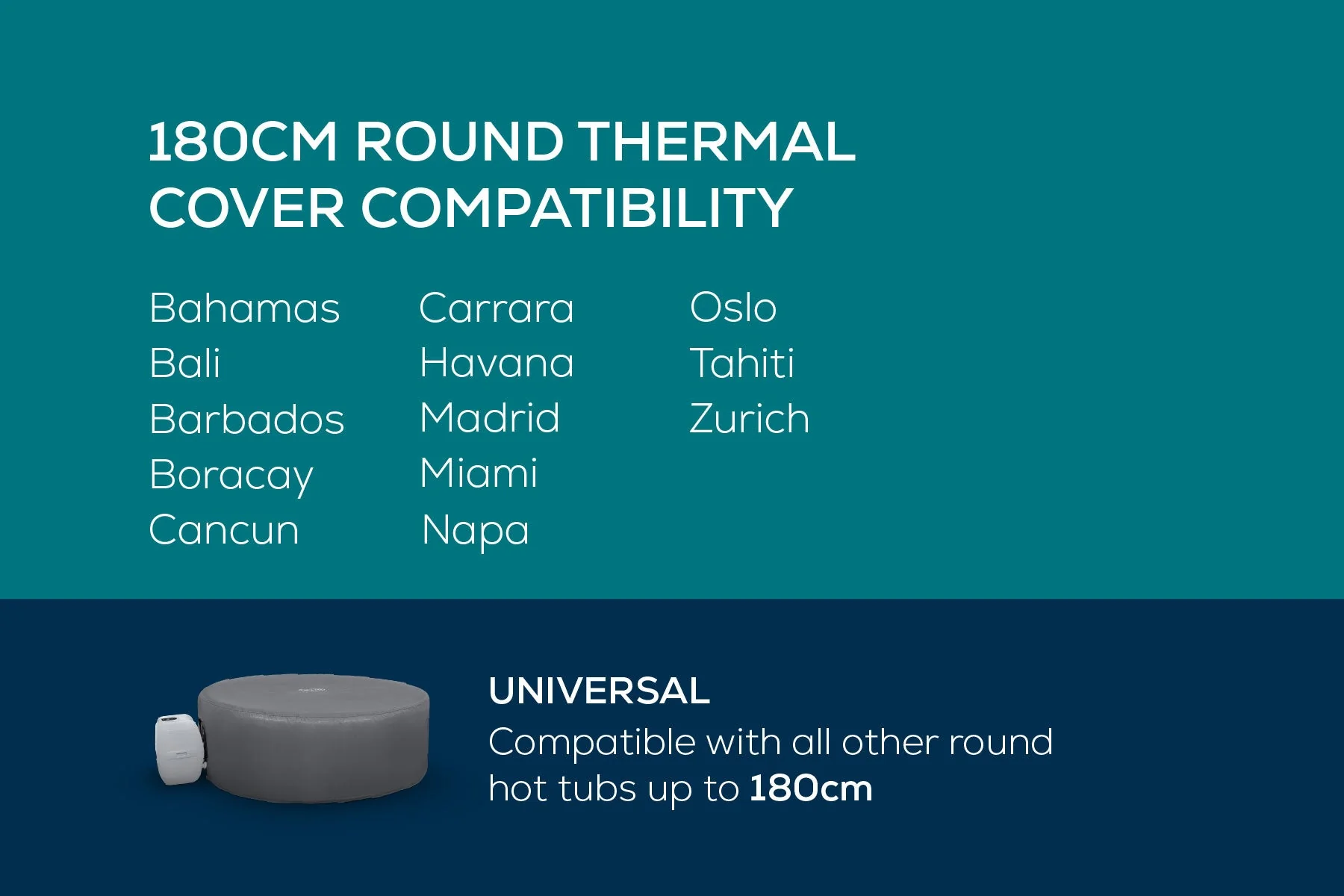 Round Thermal Hot Tub Cover - Small 180cm x 66cm - Image 5