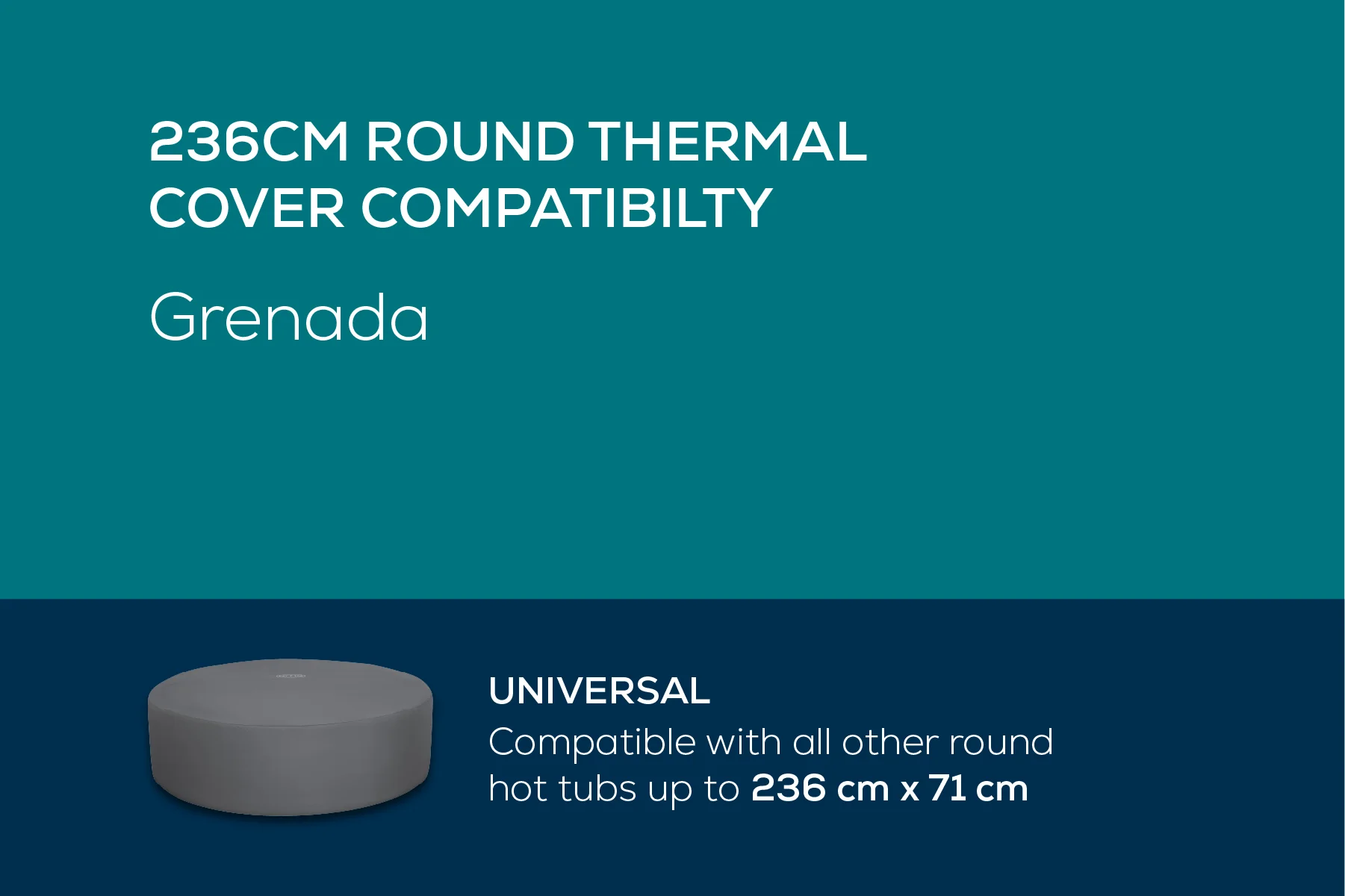 Round Thermal Hot Tub Cover - XXL 236cm x 71cm - Image 5