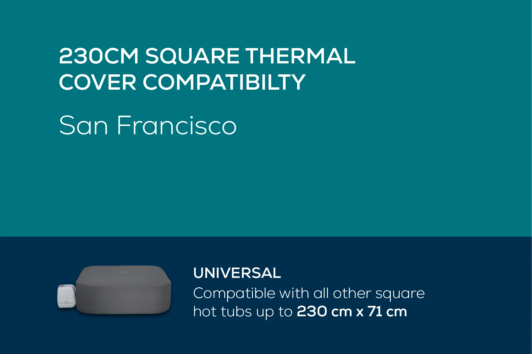 Square Thermal Hot Tub Cover - X Large 230cm x 71 cm - Image 5