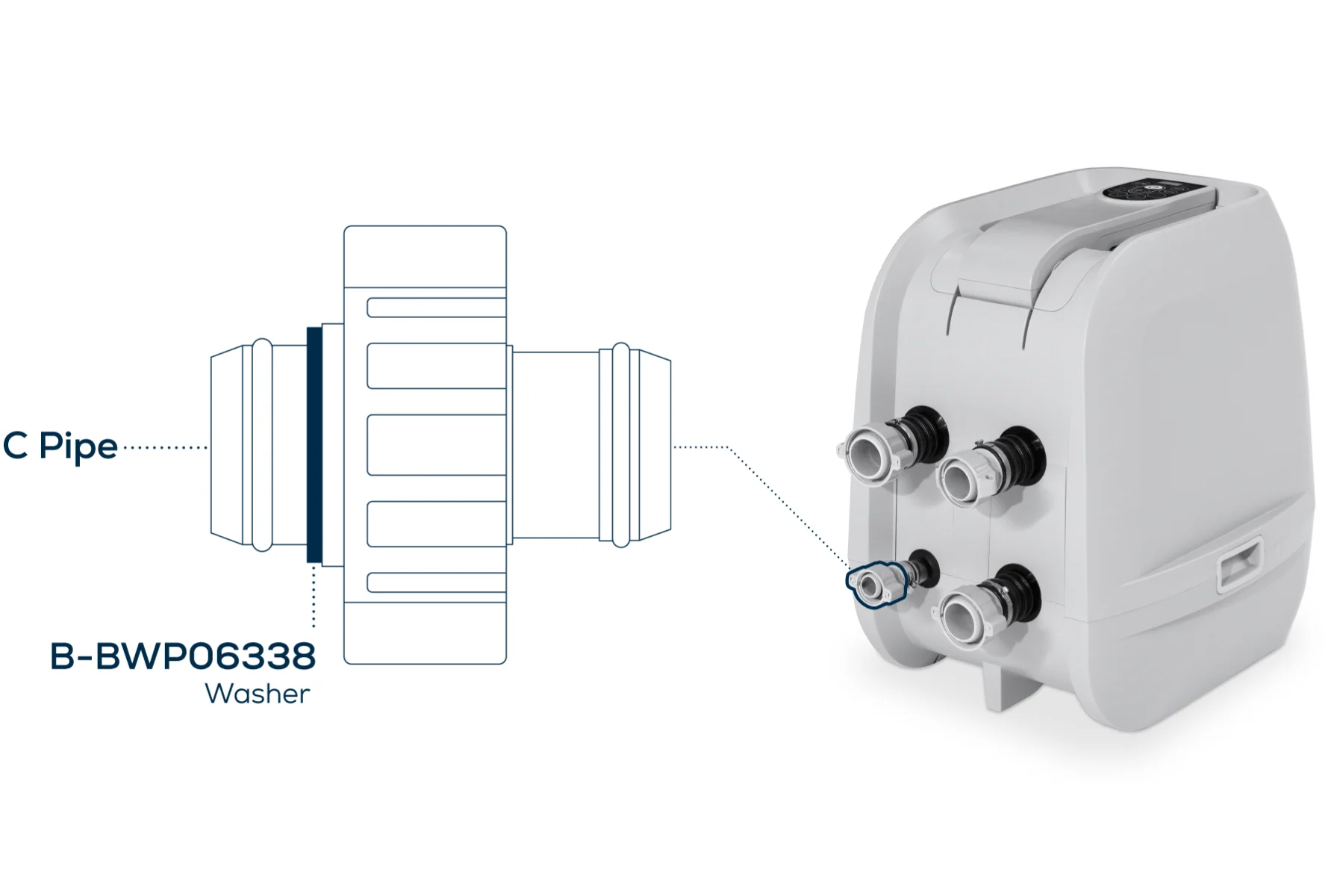 Small Washer Filter in - HydroJet C Pipe - Image 2
