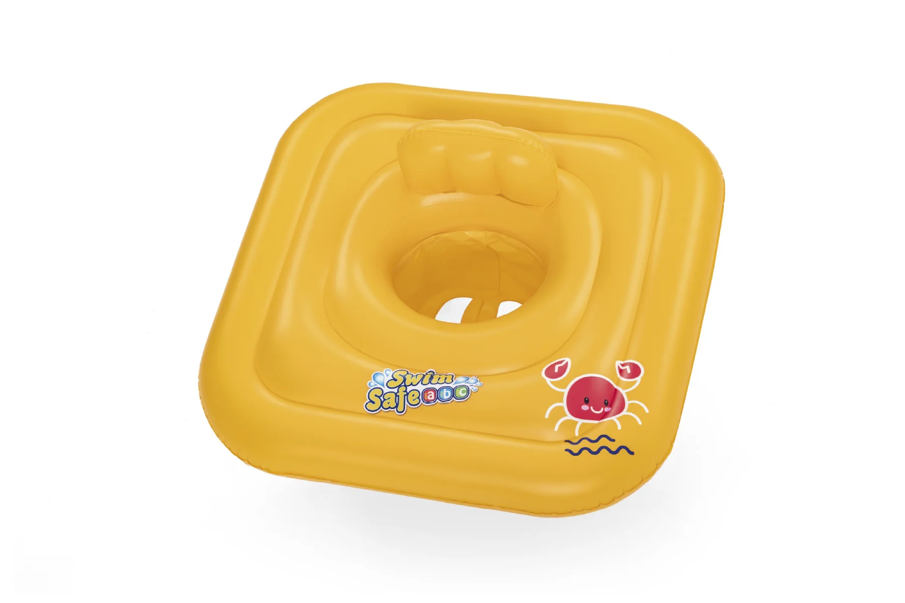 Inflatable Square Baby Boat Swim Ring, Pool Float with Backrest - Image 3